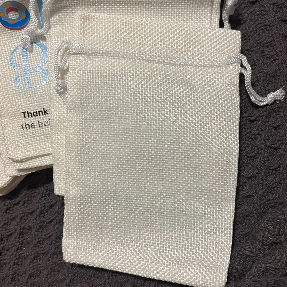 Oh Baby! Baby Shower Burlap Favor Bags Set of 24 (Blue and White) NEW